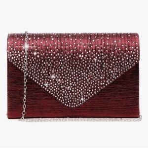 Elegant Red Satin Clutch